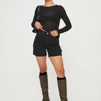 Lou Carpenter Denim Shorts Black