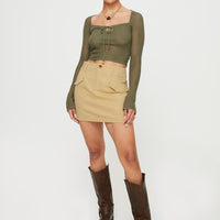 Oritz Cargo Mini Skirt Beige