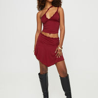 Lula Mini Skirt Dark Cherry