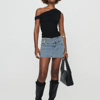 Brinkman Mini Skirt Light Wash Denim