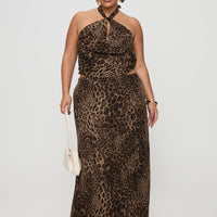 Eleganza Maxi Skirt Leopard Curve