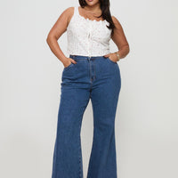 Lucille High Rise Flared Jeans Mid Wash Curve