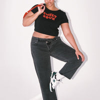 Holly Asymmetric Straight Leg Jean Black Denim Curve