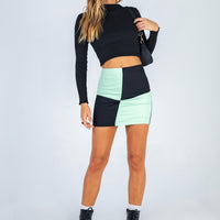 Celine Mini Skirt Green / Black