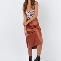 Cleo Lavoe Midi Skirt Rust