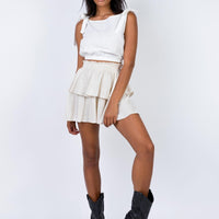 Greta Mini Skirt Beige