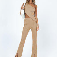Fayth Ribbed Pants Brown