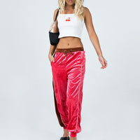 Harper Velour Track Pants Pink