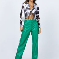 Ashlea PU Pants Green