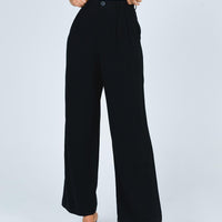 Brenda Linen Blend Pants Black