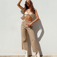 Ruby Cropped Jeans Tan