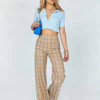 Euros Pants Brown Check