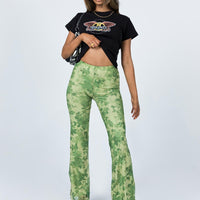 Motel Heny Trouser Blurred Floral Green