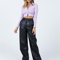 Jessie PU Pants Black