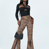Devotion Snake Print Pants Brown