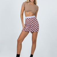 Renee Retro Tile Mini Skirt Purple