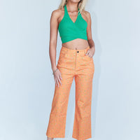 Ivy Floral Straight Leg Jeans Orange