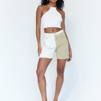 The Mona Denim Shorts Beige