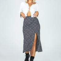 Mabel Midi Skirt Black/White