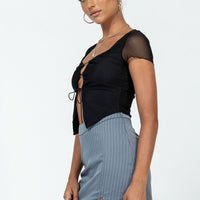 Jarden Mini Skirt Grey Pinstripe