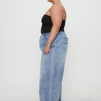 Naylor Mid Rise Wide Leg Jeans Light Wash Denim Curve