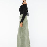 Mcguane Denim Midi Skirt Green