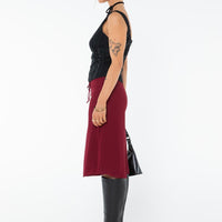 Delvie Midi Skirt Burgundy