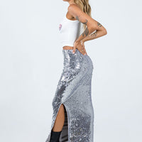 Alyce Maxi Skirt Silver
