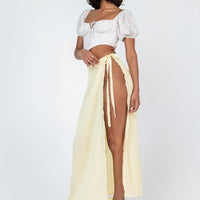 Tie Breaker Maxi Skirt Yellow