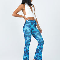 Allen Floral Flare Pants Blue