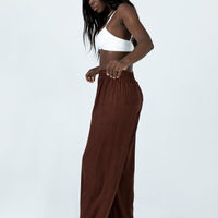 Louis Linen Blend Pants Brown