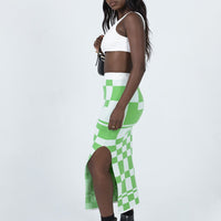 Whitemore Checkboard Midi Skirt Green