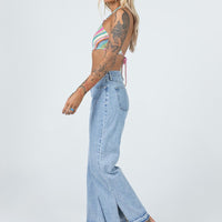 Holmes Low Rise Frayed Hem Denim Jeans