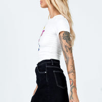 Aswan Constrast Stitch Mini Skirt Black