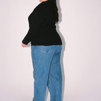 Holly Asymmetric Straight Leg Jean Denim Curve