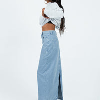 The Ragged Priest Carpenter Maxi Skirt Mid Blue
