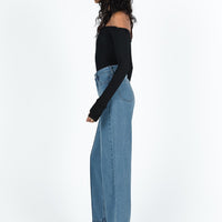 Booran Wide Leg Mid Wash Denim Jean