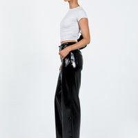 Renni Low Rise Vinyl Pants Black