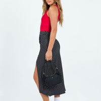 Mabel Midi Skirt Black Polka Dot