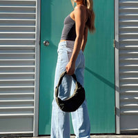 Morala Wide Leg Cargo Jeans Light Wash Denim