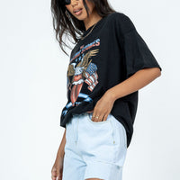 Charlton Rip Denim Shorts Denim Light Wash