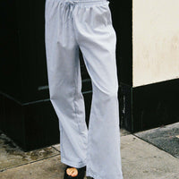 Holiday Tie Front Pant Blue/ White Stripe