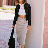 Jacko Midi Cargo Skirt Olive Green