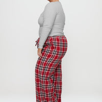 In The Morning Sleep Pant Red Check Curve
