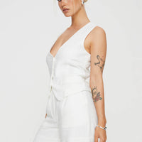 Bellair Linen Blend Shorts White