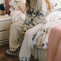 Alpine Knit Pants Cream / Blue