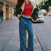 Eugarie Wide Leg Jeans Mid Wash Denim