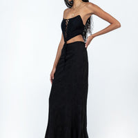 Raven Mid Rise Skirt Black