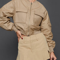 Calianna Pleated Mini Skort Camel