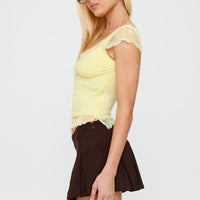 Nottie Faux Suede Pleat Skort Brown